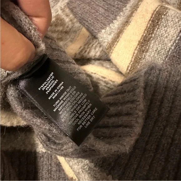 Frye Women's Fair-Isle Striped Half-Zip Draped-Collar Sweater size M - Picture 6 of 6